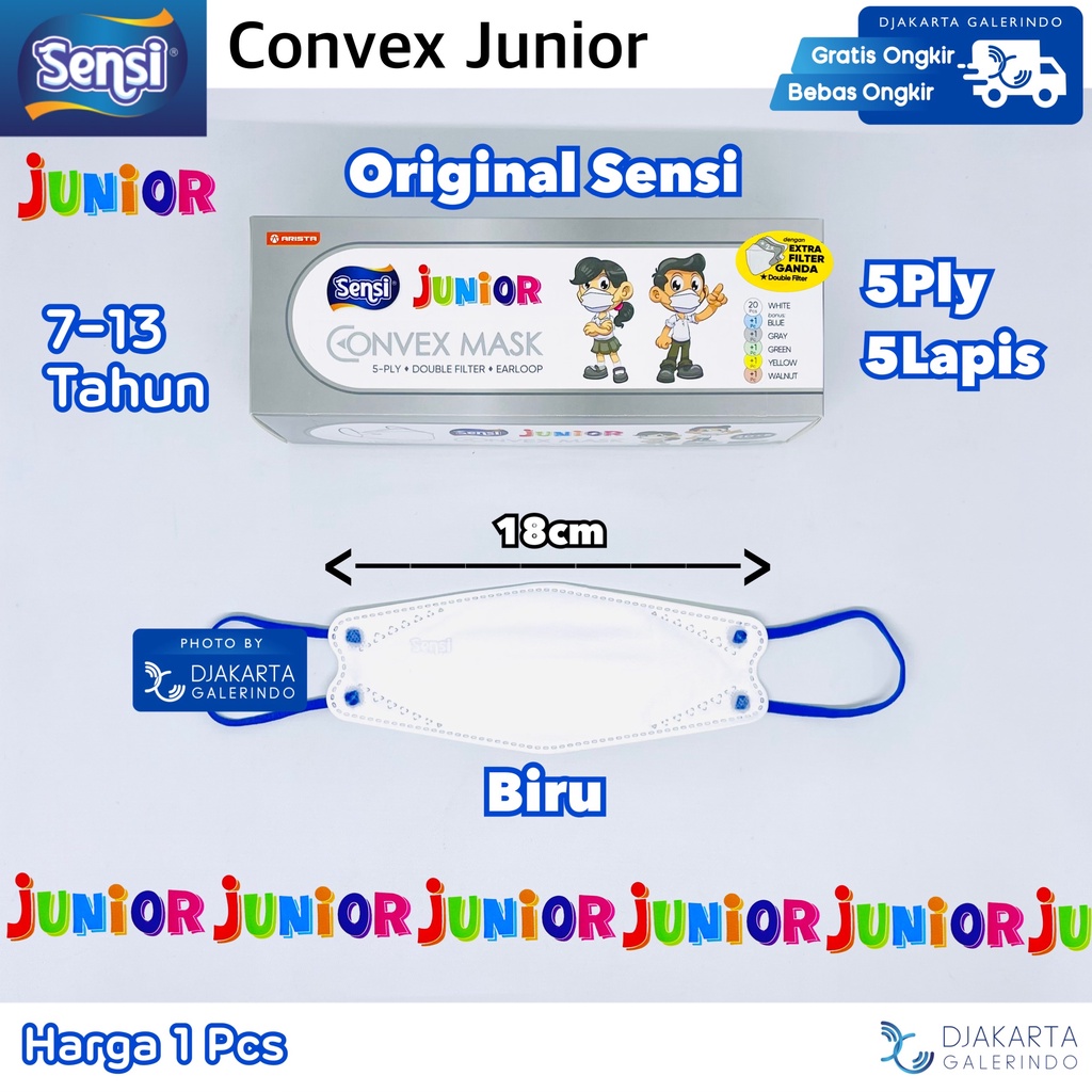 Masker Sensi Convex Junior / Sensi Convex Anak 5Ply Original Sensi