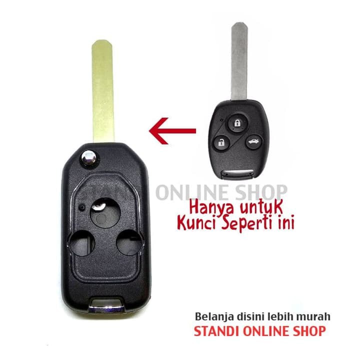 Casing Kunci Lipat Flip Key Rumah Kunci Honda Accord Civic 3 Tombol