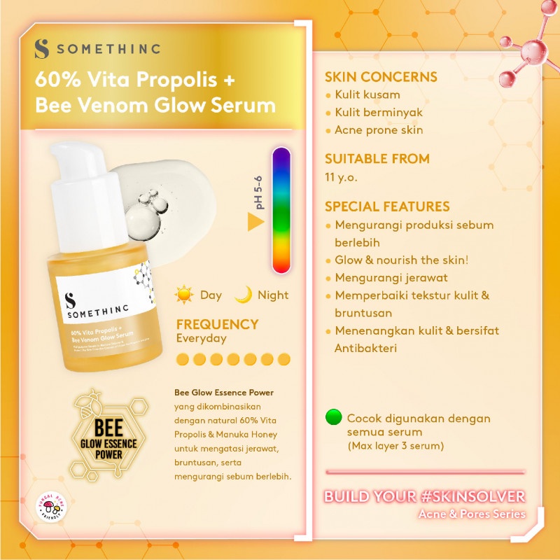 ✨ AKU MURAH ✨ Somethinc 60% Vita Propolis + Bee Venom Glow Serum 20ml BPOM / Serum Wajah