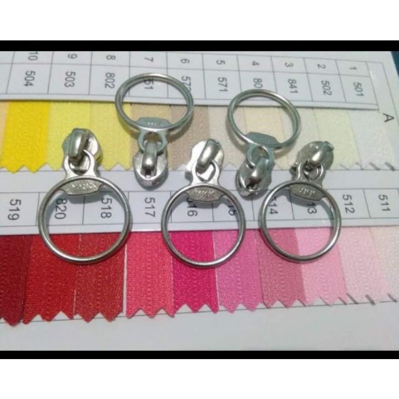 Kepala retsleting YKK nikel bulat uk 5