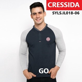 gof SYLS CRESSIDA Kaos Polo Lengan Panjang Shirt Pria Distro Original