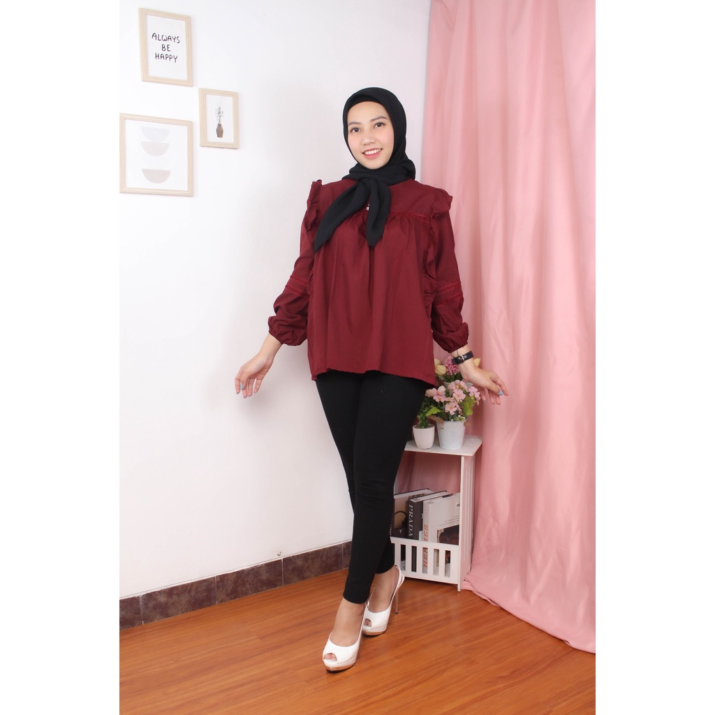 RX Fashion - BLOUSE KOREA SAKA BLOUSE KATUN TWISTCONE / ATASAN WANITA / PAKAIAN TERLARIS / KOREAN STYLE / PAKAIAN WANITA / BLOUSE / CASUAL BLOUSE -R2