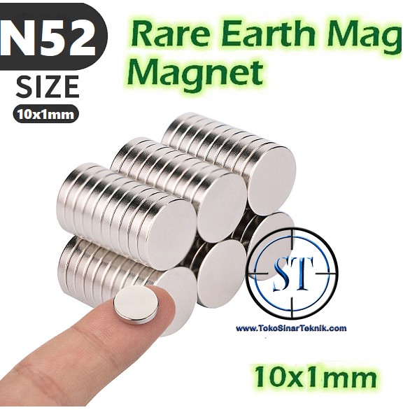 10x1mm Strong Magnet Neodymium Coin Silinder Rare Earth Magnet 10x1 N52 Mengkilap