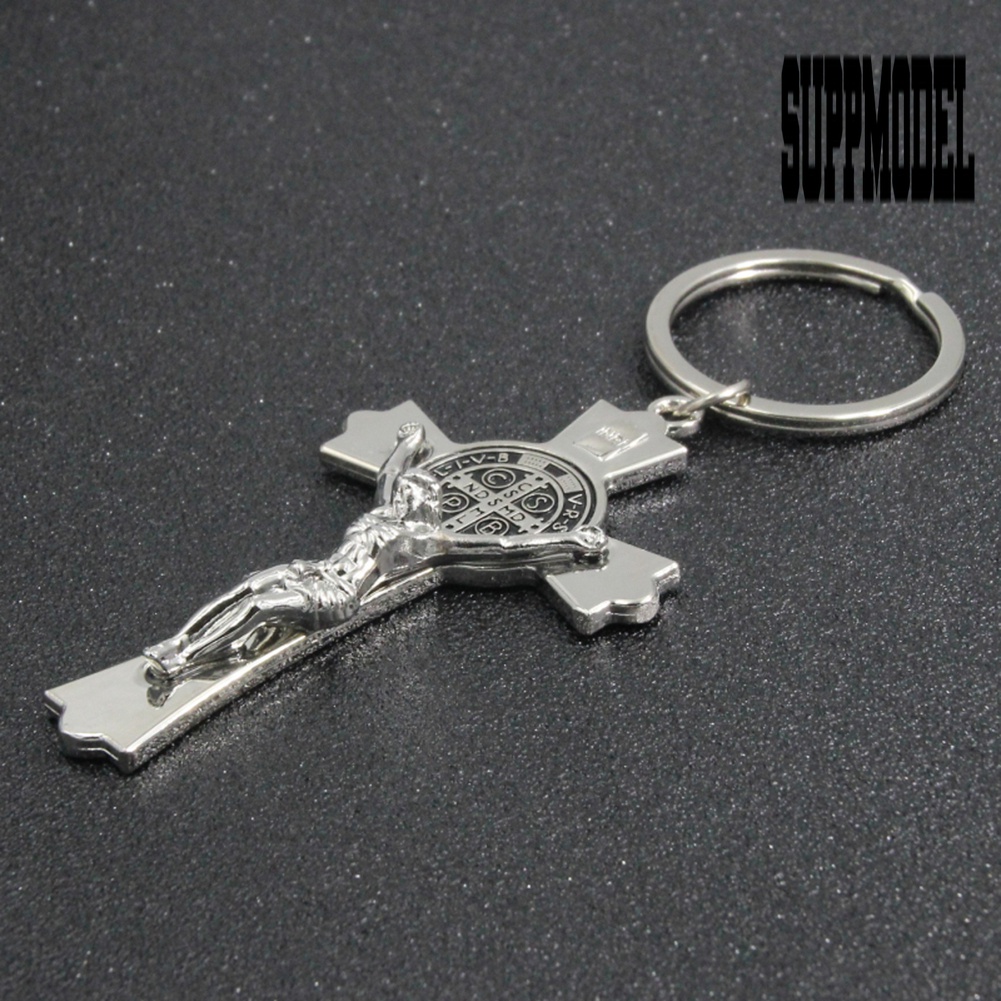 &lt; Suppmodel &gt; Gantungan Kunci Bentuk Salib Yesus Bahan Metal Untuk Hadiah