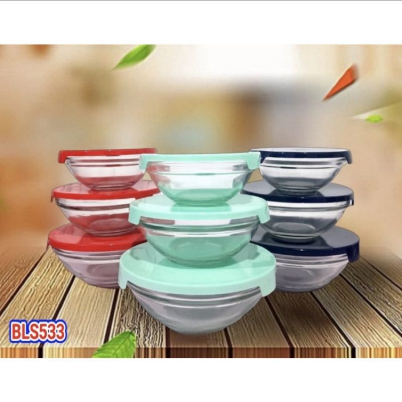 Mangkok Kaca Bowl Glass Kimglass 5 susun dan 3 susun