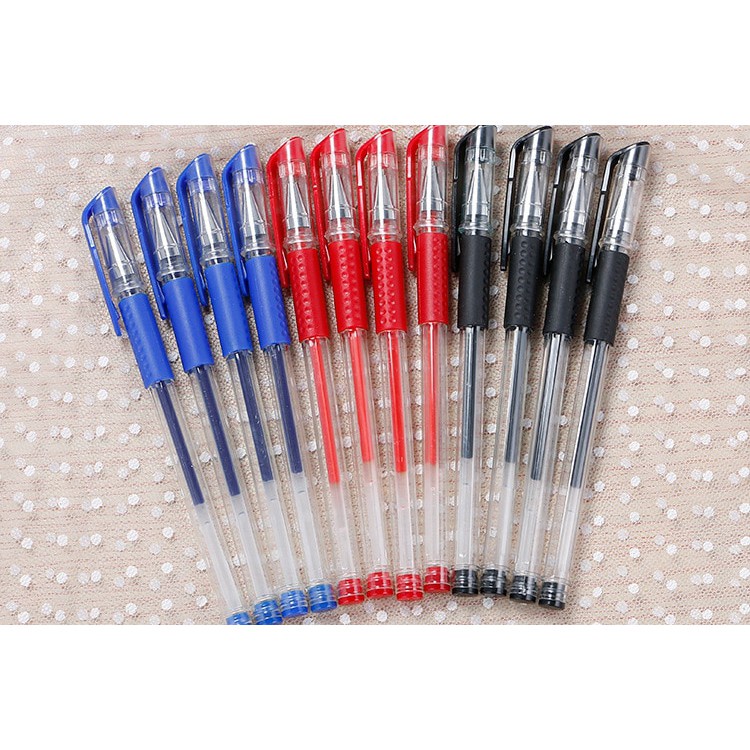 Harga satuan Pulpen gel 0.5mm standard Dengan Tinta Cair Pena Office Pena Kantor sekolah Pena cair pen gel 0.55mm warna biru merah hitam pena murah