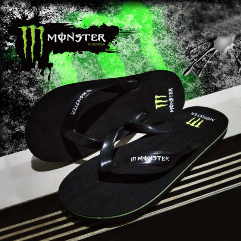 SANDAL JEPIT PRIA BLACK MON-STER'