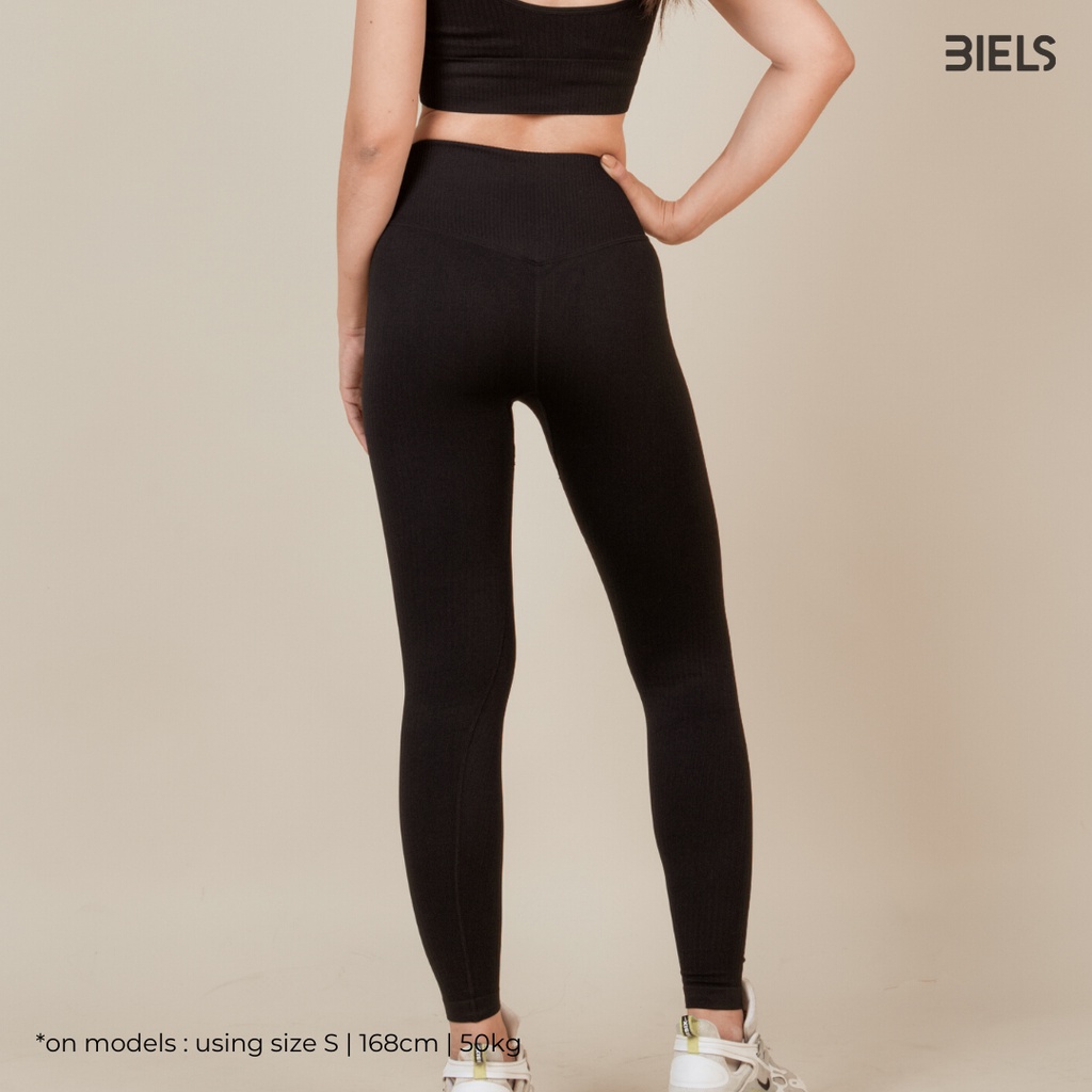 BIELS Black High Waist Leggings / celana olahraga wanita highwaist / celana legging highwaist / celana gym fitness zumba