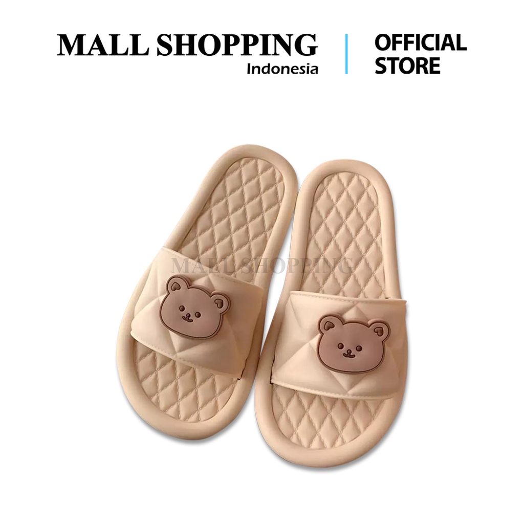 (COD ) Sandal Slop Sendal Karet Sendal Wanita Sandal Rumah Sandal Beruang MALL SHOPPING