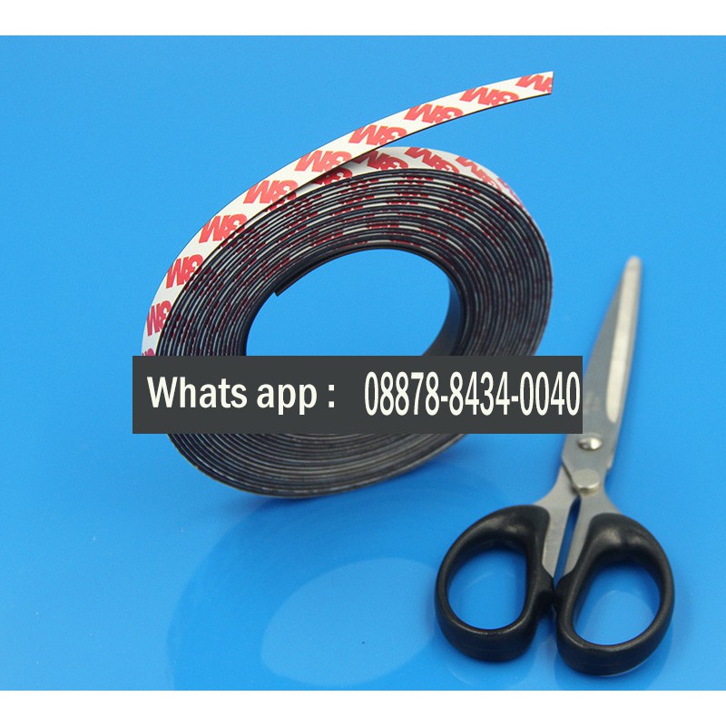 Magnet Tape Lebar 10mm per 1m Double Tape 3M Magnetic Strip Tebal 2mm