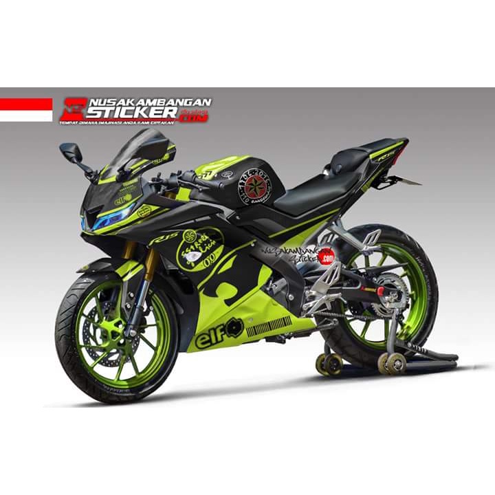 Stiker R15 V3 Hijau Hitam