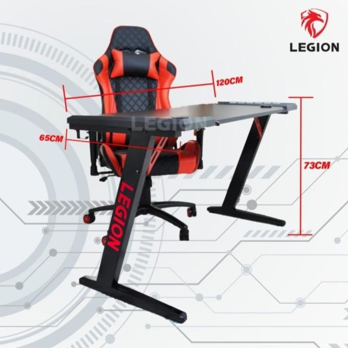 Legion Meja Komputer/ Meja Gaming / Meja Pc Led / Gaming Desk Table