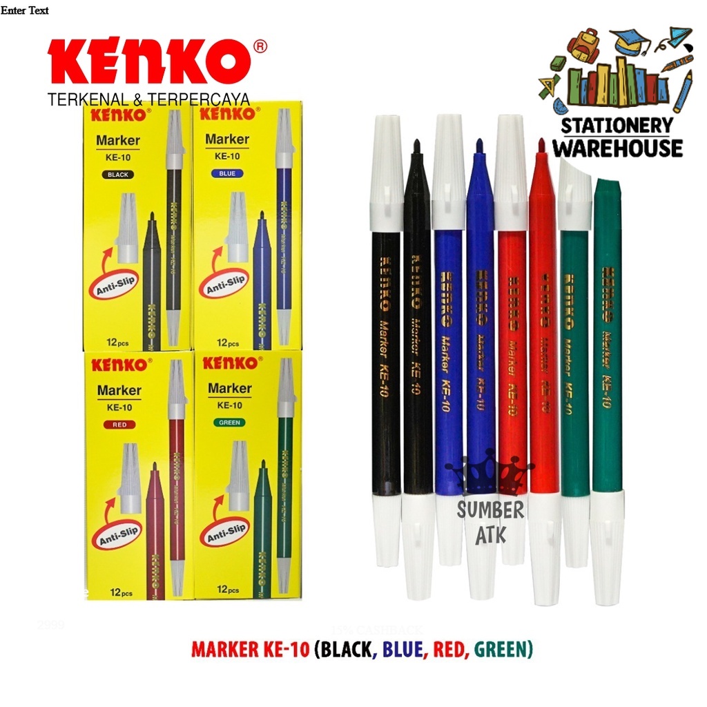 

SPIDOL MARKER KENKO / SPIDOL BLACK BLUE RED GREEN KE-10
