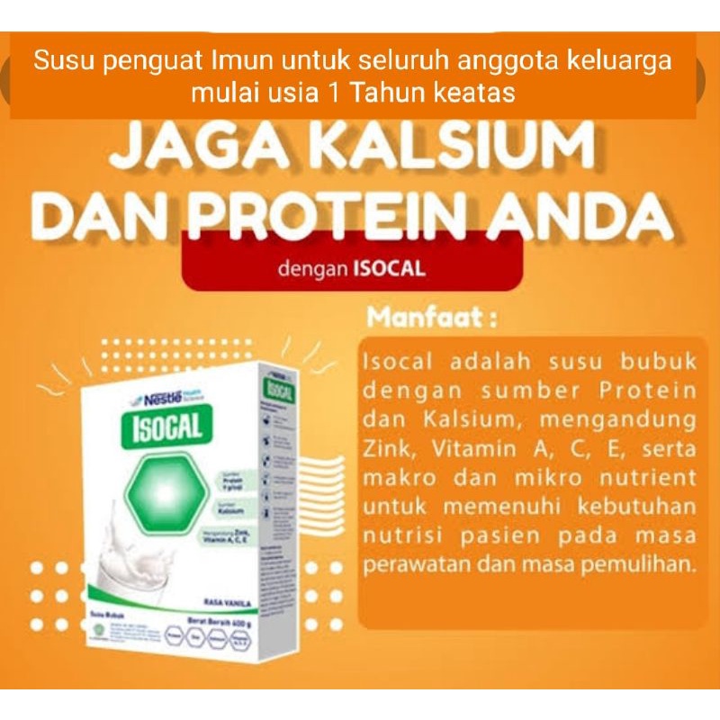 

Susu Nestle ISOCAL immunocal 400 gr Susu Imun Vitamin CDE Zinc