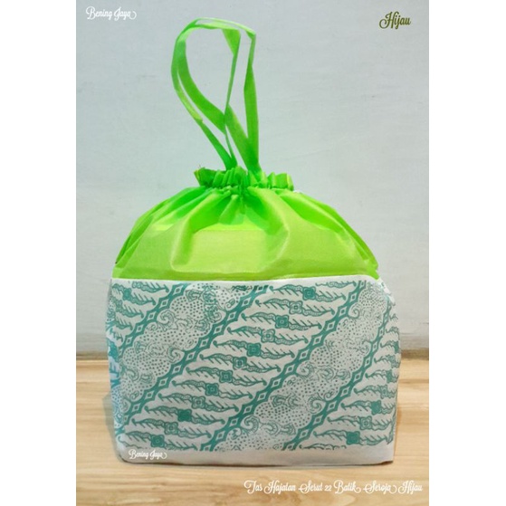 

Tas Hajatan Goodie Bag Serut 22 Batik Seroja Hijau