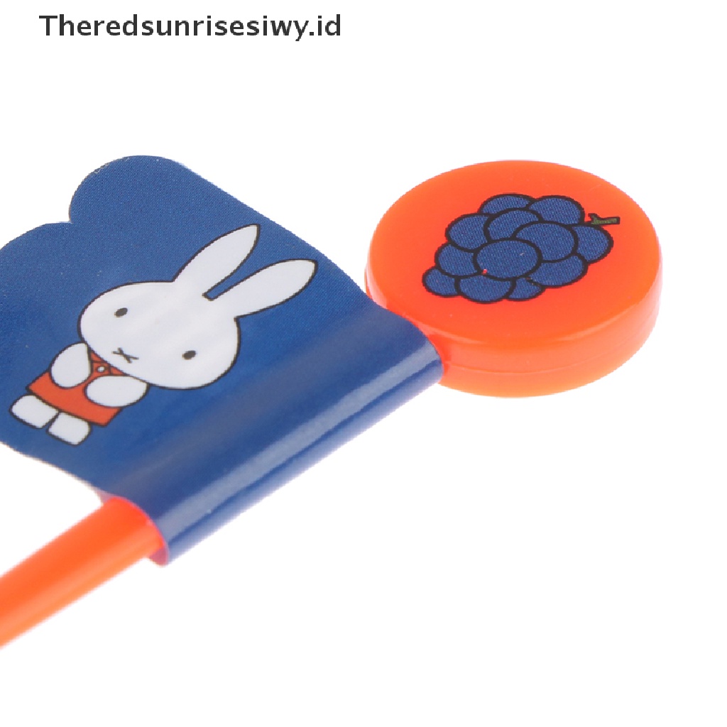 # Alat Pemotong Buah # 10pcs Garpu Buah / Dessert / Kue / Snack Mini Bentuk Kartun Hewan Kelinci / Babi