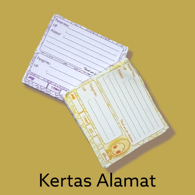 

Kertas Alamat Olshop