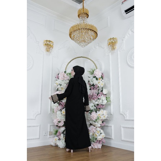 Gallery Exclusive Abaya Hitam Gamis Bordir Turkey Azwa Busui