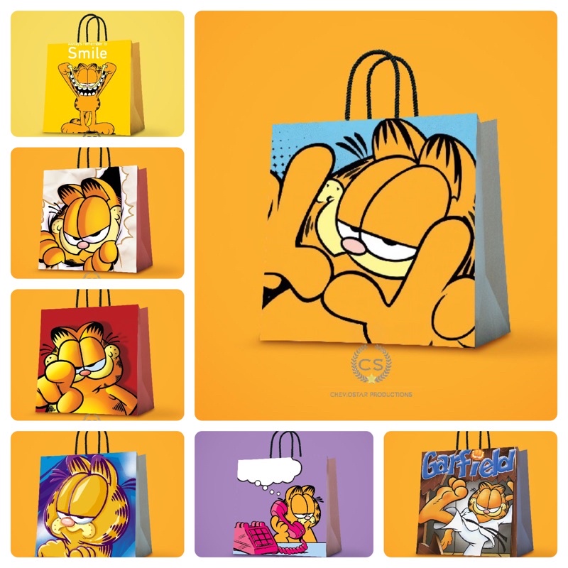 

paperbag custom garfield/goodie bag birthday/hampers ulang tahun