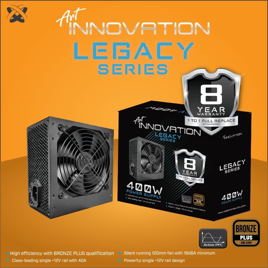 NEW PSU INNOVATION 400 Watt BRONZE Garansi Resmi 8 Tahun Dilirik psunya gan
