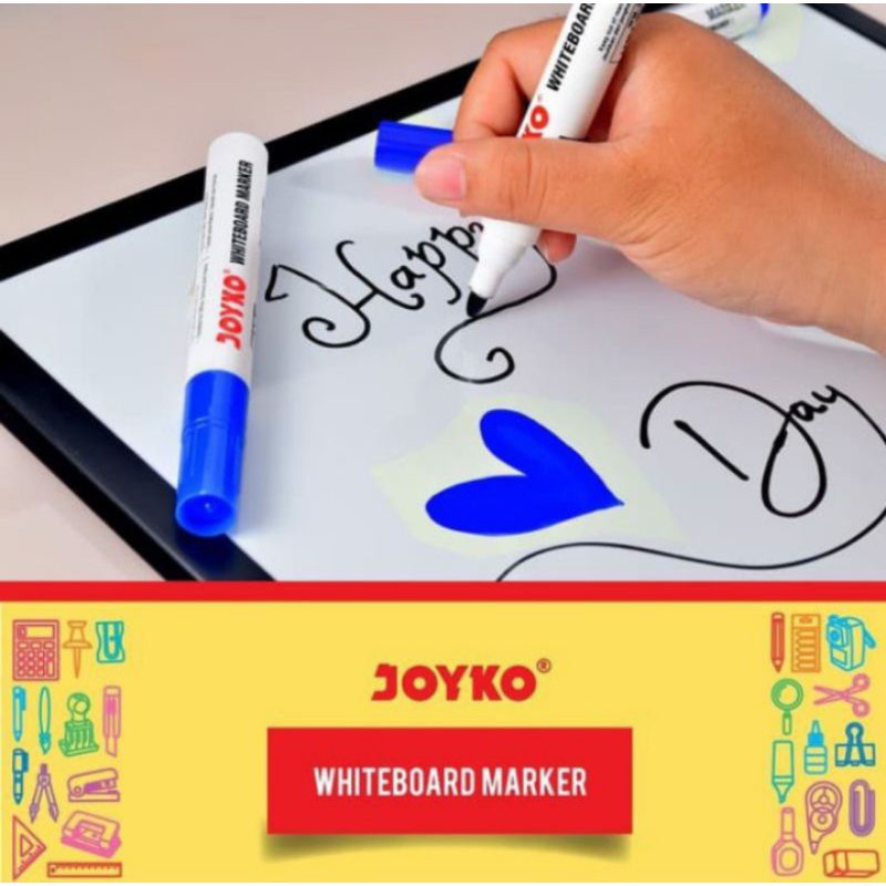 spidol papan tulis putih / whiteboard maker joyko WN : 28 warna hitam bsa di hapus