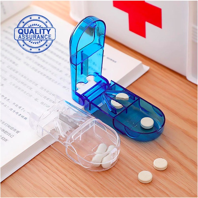 Pill Box Cutter Alat Potong Obat Vitamin Tablet Box Kotak Pill Cutter Box Onemed Storage Box