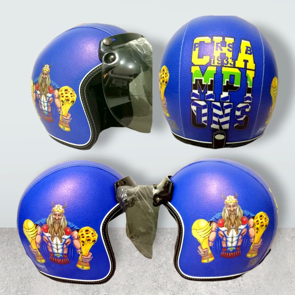 Helm bobo classic persib kaca cekung zeus pria wanita