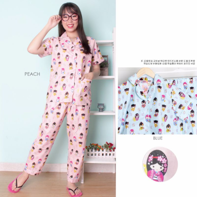 PIYAMA DEWASA MOTIF KARAKTER DAN BUNGA RAYON KATUN  RANDOM TIDAK BISA PILIH MOTIF