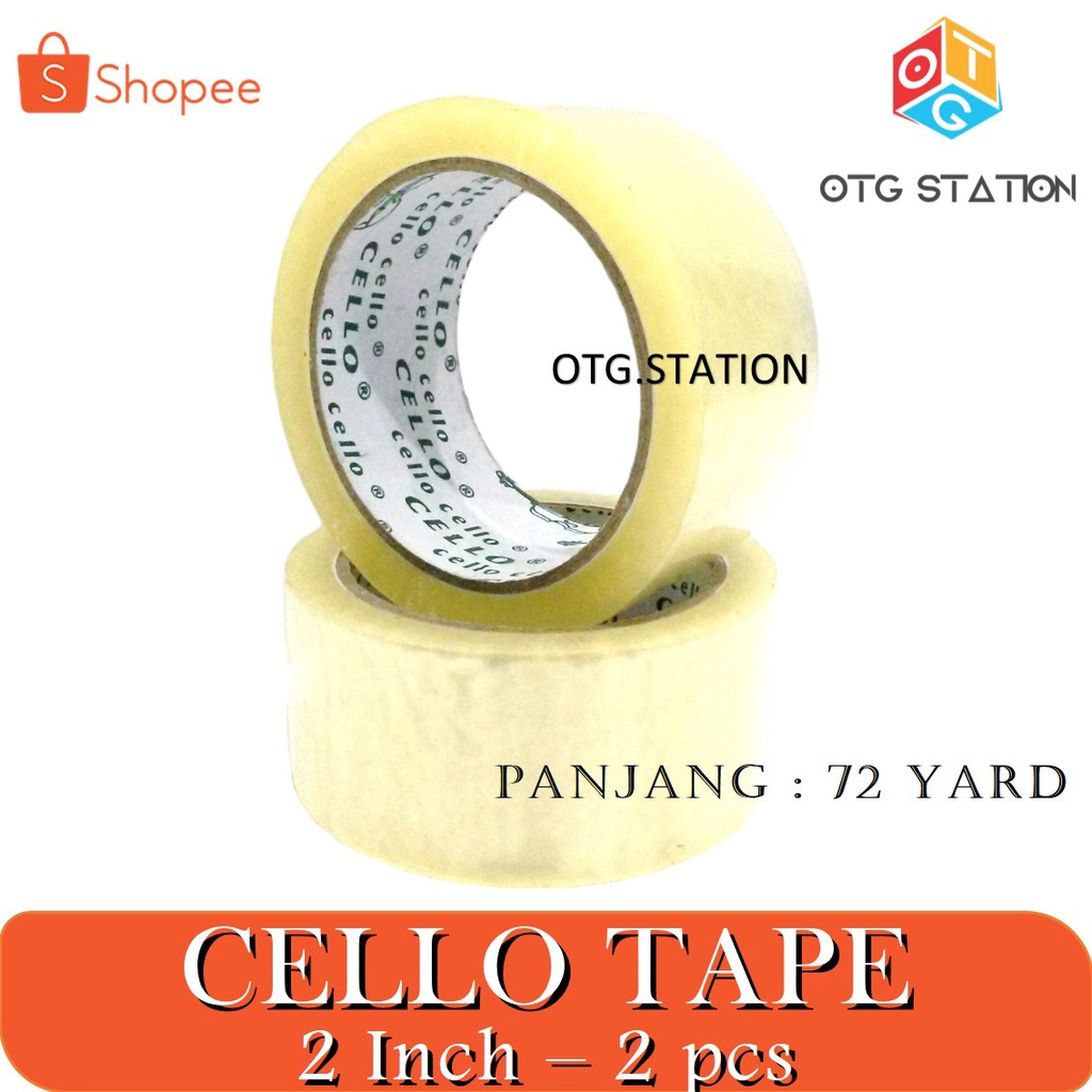 

Cello Tape Bening 2 Inch 2 pcs Isolasi Bening Besar Cellotape Lem Perekat Bening Alat Isolasi Pembungkus OTG STATION