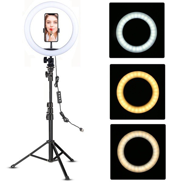 LED Ring Light 10 with Tripod 2,1M for selfie video live -RingLight  LED 26cm