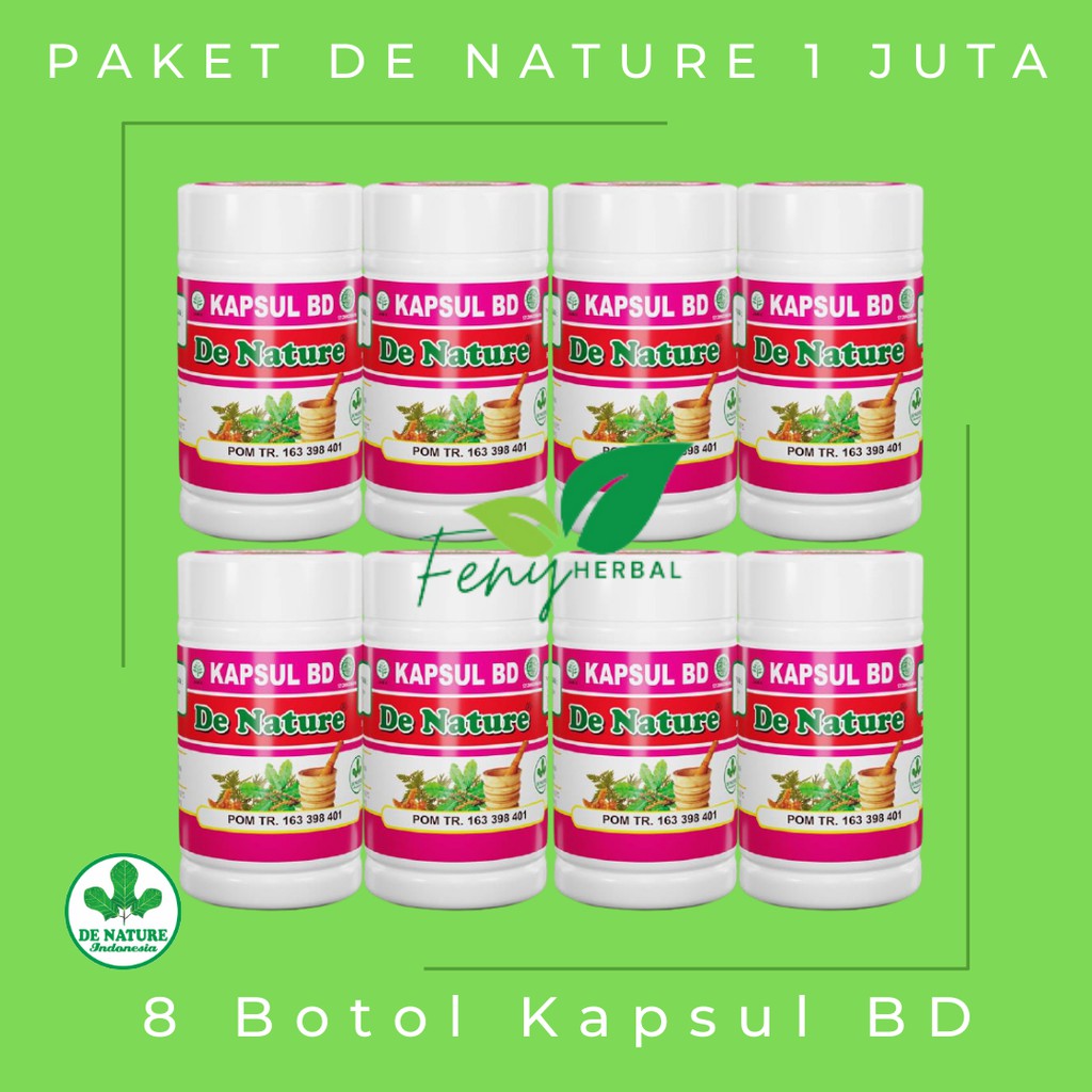 Paket Reseller | Paket Usaha Obat Herbal | Paket De Nature 1 Juta | 8 Botol Kapsul BD Bersih Darah
