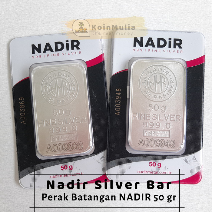 Perak Batangan Nadir 50 gram silver bar 50g perak Turki 50gr not Antam - Non Bundling