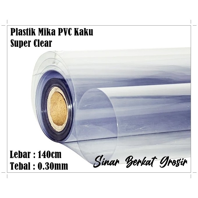 

Plastik Mika Kaku Rigid PVC Impor Super Clear Tebal 0,30mm Lebar 140cm