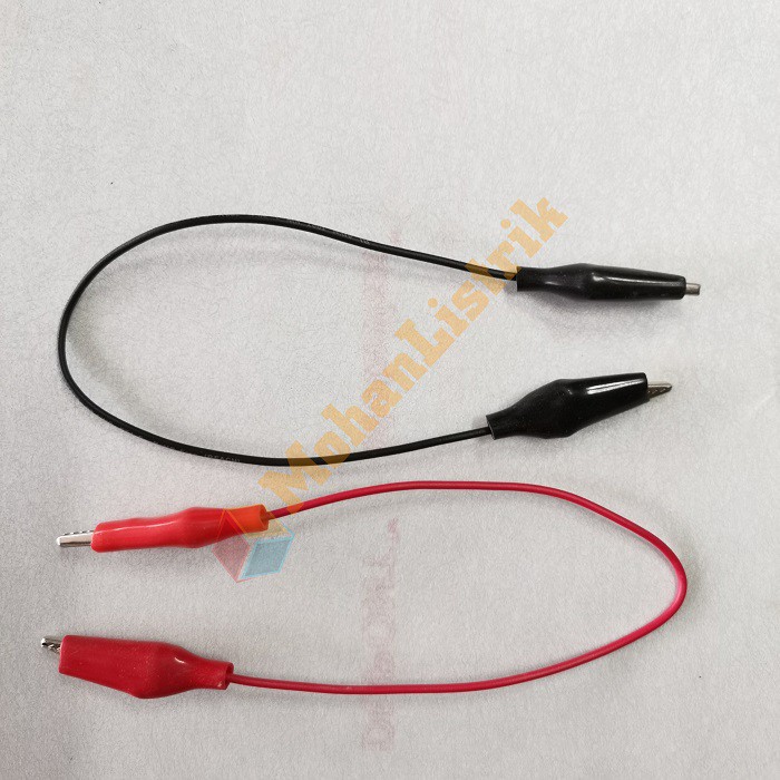 Kabel Jumper Tembaga 25 Cm AWG 22 Jepit Buaya Mini Merah Hitam