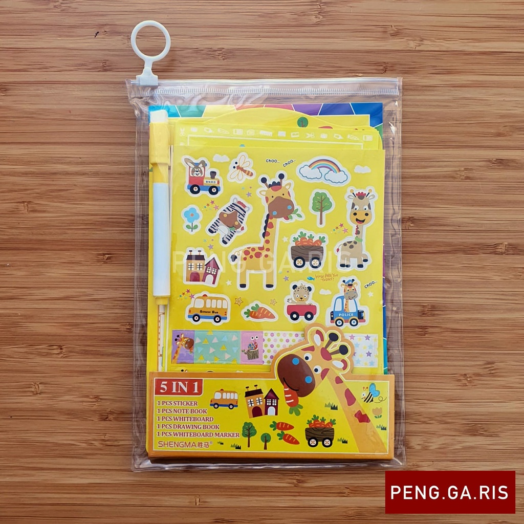 

Kado Ultah / Souvenir / 5 in 1 Zip Lock Pocket Stationery Set