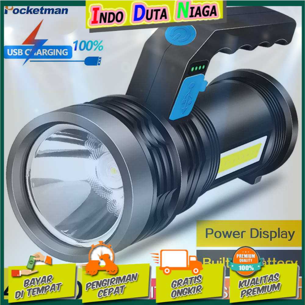 IDN TOOLS - Pocketman Senter LED Waterproof USB 3W Cree XPE + COB - SL05