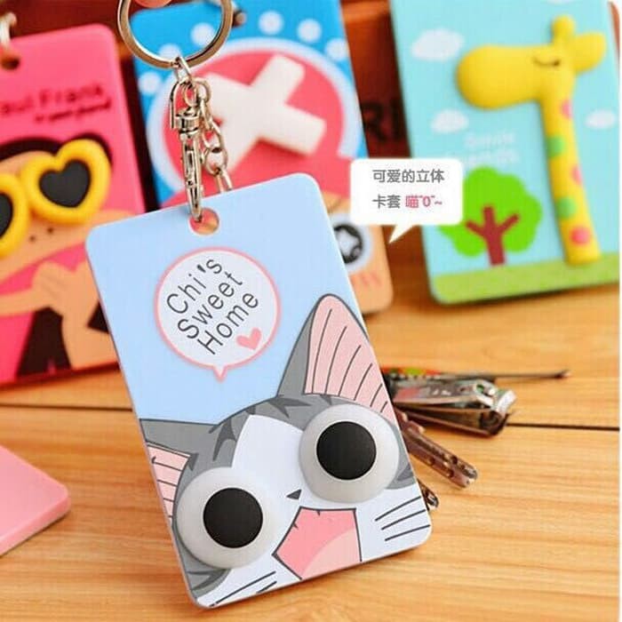 Tempat kartu karakter ID card holder gantungan kunci import