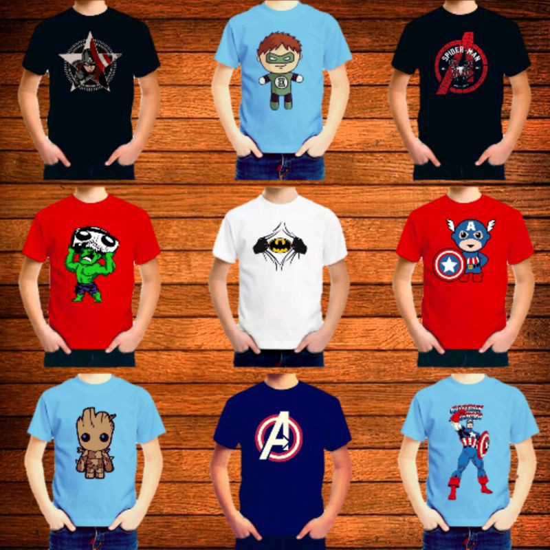 kaos anak Bandung pria (04) super hero karakter COTTON COMBAD 30s