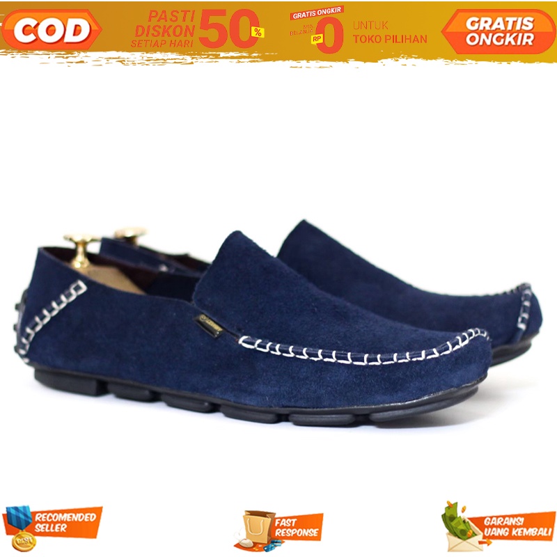 Sepatu Korea Pria Casual Exclusive Mokassin Semi Formal Slop Original Loafers Trendy 100% Suede - Sp
