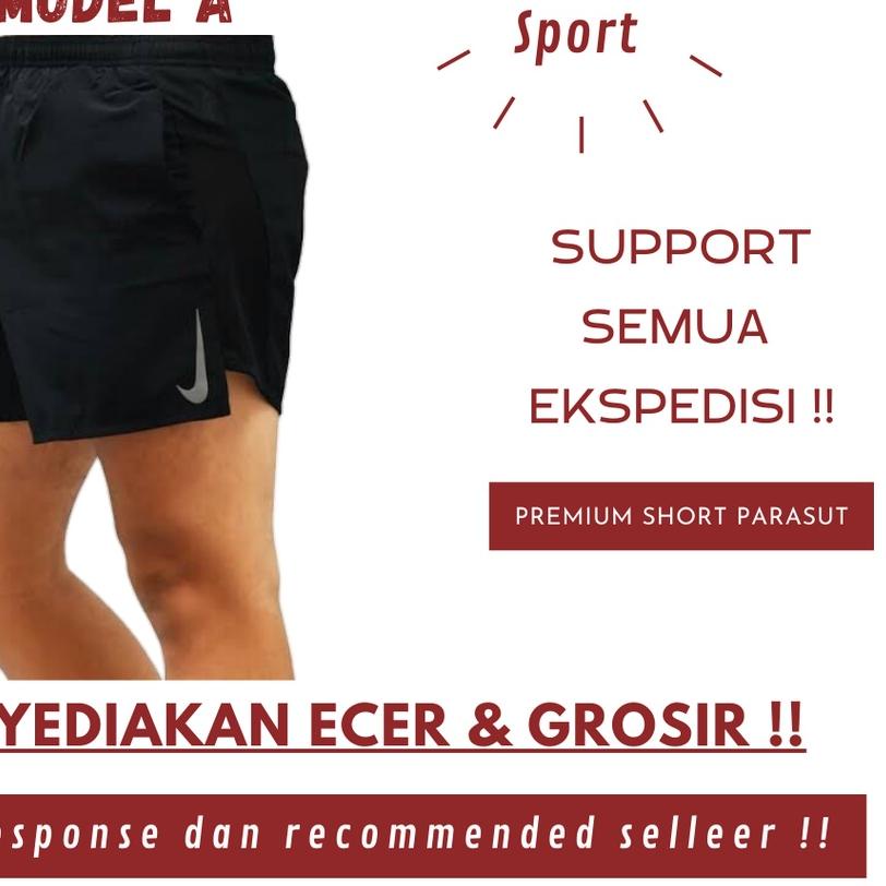☑ Celana Pendek Olahraga Running Parasut Micro Import Jogging/Celana Pendek Pria Wanita Parasut Para