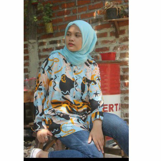 kemeja wanita rayon allsize