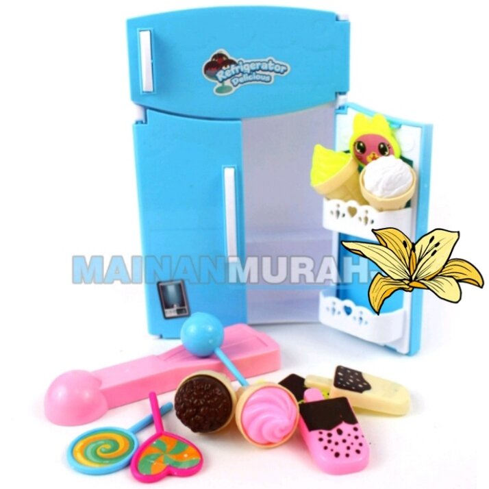 Mainan Anak Kulkas Mini Plus Es Krim Set / Mainan Kulkas Ice Cream Mini Set / Mainan Anak Kulkas Min