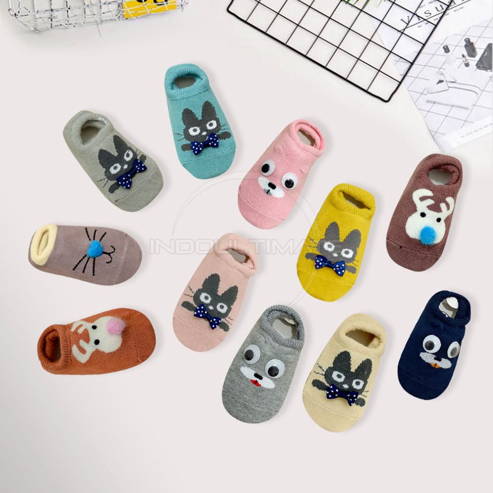 Kaos Kaki Anak Balita (0-36 Bulan) Anti Slip Kaos Kaki Bayi Animal Baby Socks KKA-031 Socks