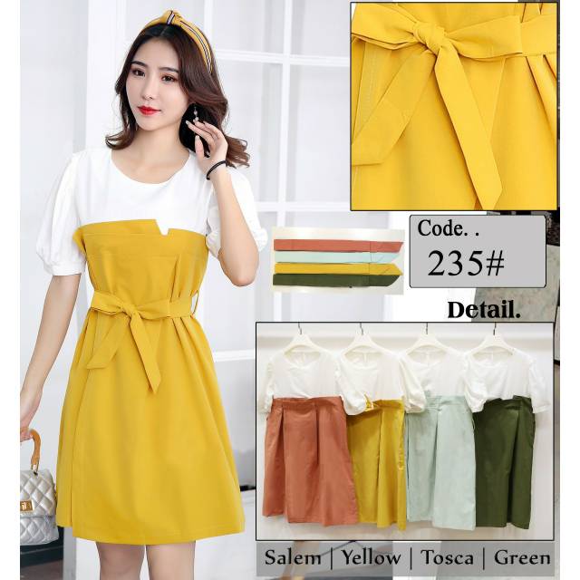 Dress Casual Import terbaru termurah Dress polos kmbi wrn eb 235