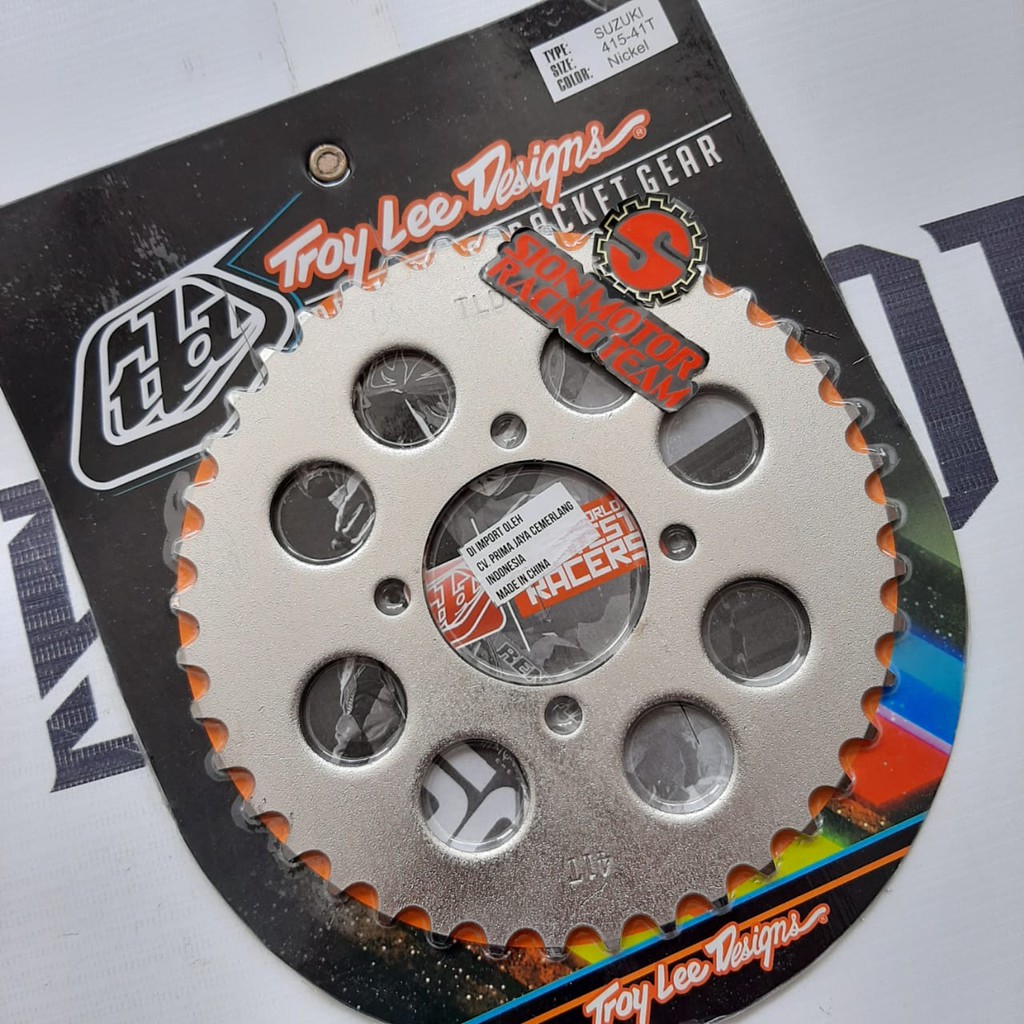 Gear Belakang/ Rear Sprocket Satria FU Old / Satria 2T / Smash / Shogun / Tornado 415/41T TLD Nickel-1