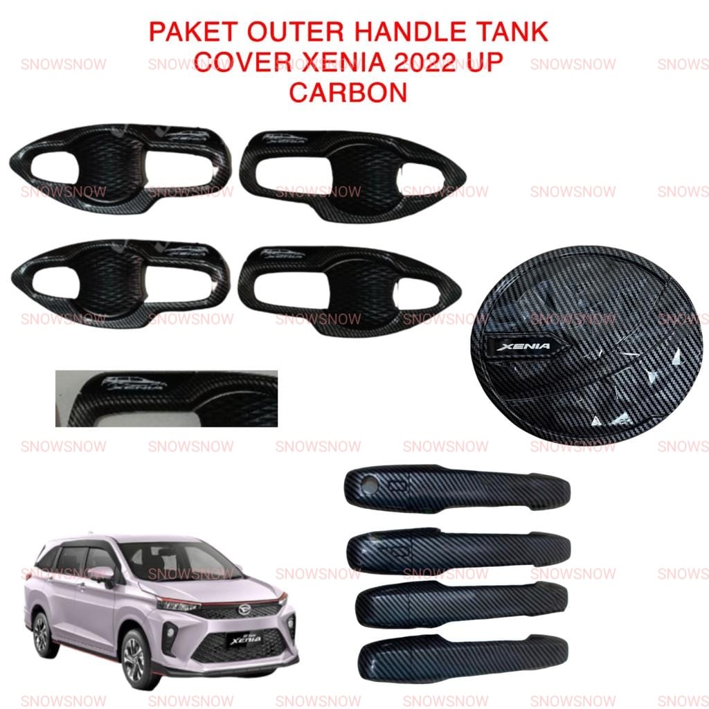 Paket Outer Handle Tank Cover Avanza Xenia Veloz 2021 2022 2023 2024 UP Carbon