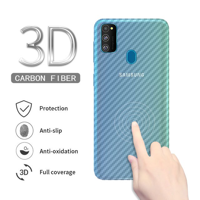 Garskin Carbon Samsung M30S Premium Back Screen Protector Pelindung Belakang HP