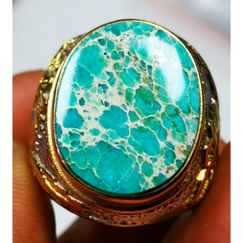 Batu akik natural pirus persia motif naga