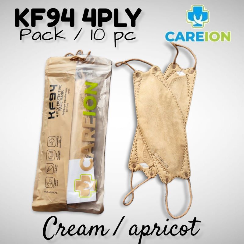 READY MASKER KF KF94 CAREION CARE ION CREAM APRICOT ISI 10 LBR PER PACK