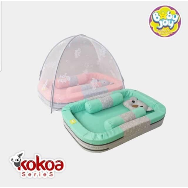 Promo !! Baby Joy Kasur Bayi Kolam + Kelambu Kokoa Series Bjk 4012 - kasur kelambu baby joy series kokoa